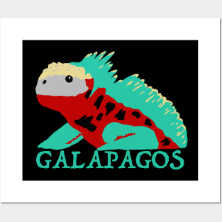 Galapagos Marine Christmas Iguana Posters and Art